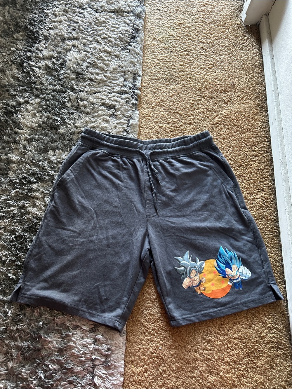 Dragon Ball Super goku and vegeta grey shorts